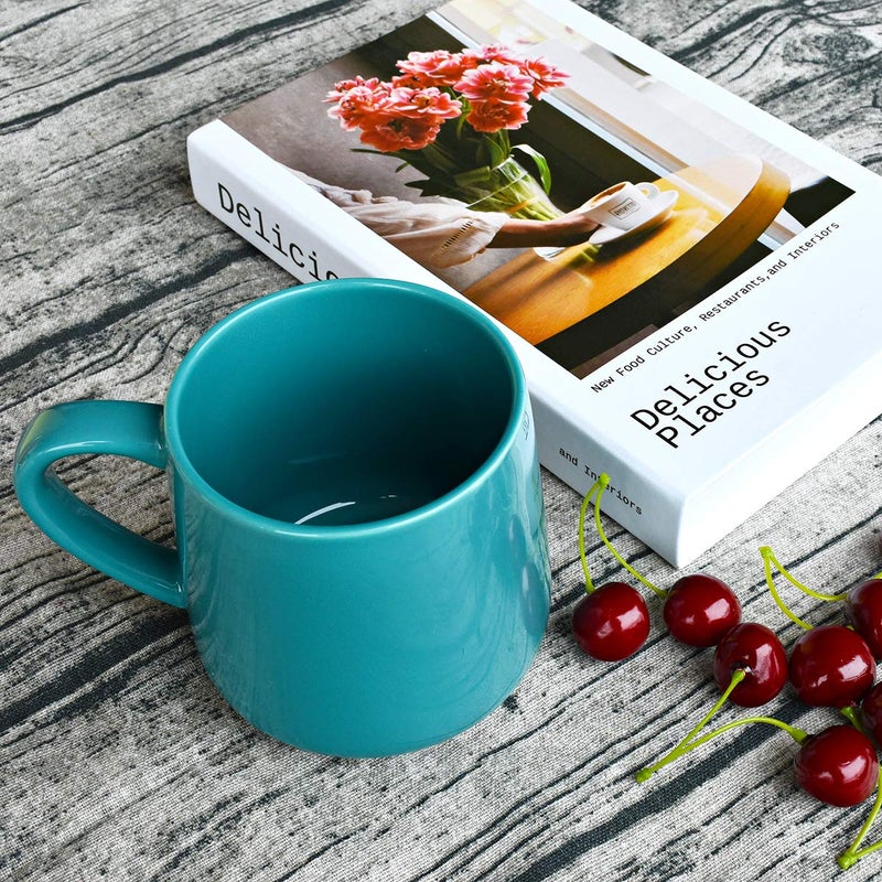 Bosmarlin Large Glossy Ceramic Coffee Mug, Tea Cup for Office and Home, 18 oz, Suitable for Dishwasher and Microwave, 1 Pack (Aquamarine) - Image 2